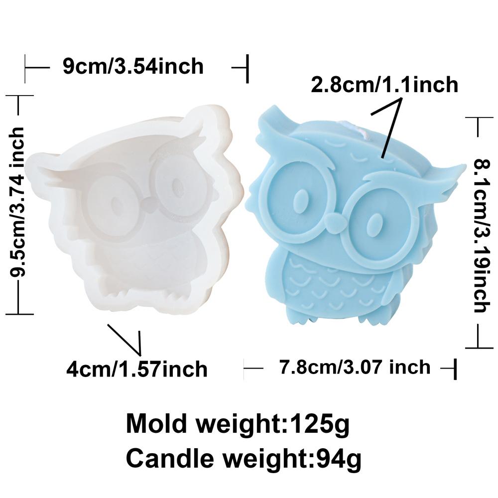 Cartoon Flat Owl Silicone Candle Mold DIY Animal Aroma Gypsum Resin Decoration Children's Toy Chocolate Biscuit Making Tool
