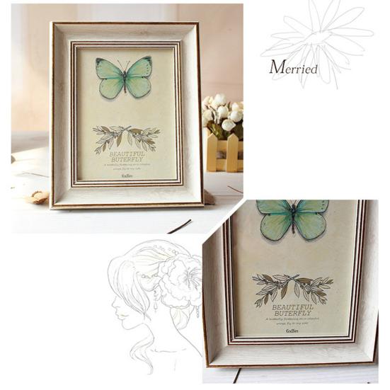 Picture Frame Retro Style Exquisite Pattern Wear Resistant with Hook Simple Installation Farmhouse Rustic Vintage Wall Hanging Photo Frame