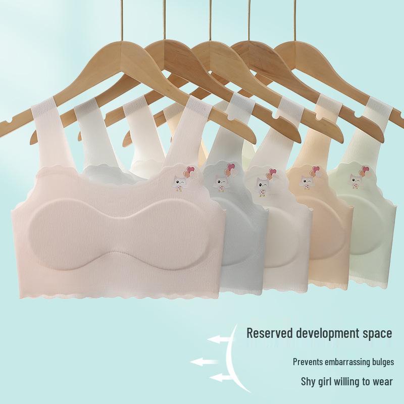 Ice Silk Girls' Training Bra - Junior High Sports Vest for Puberty