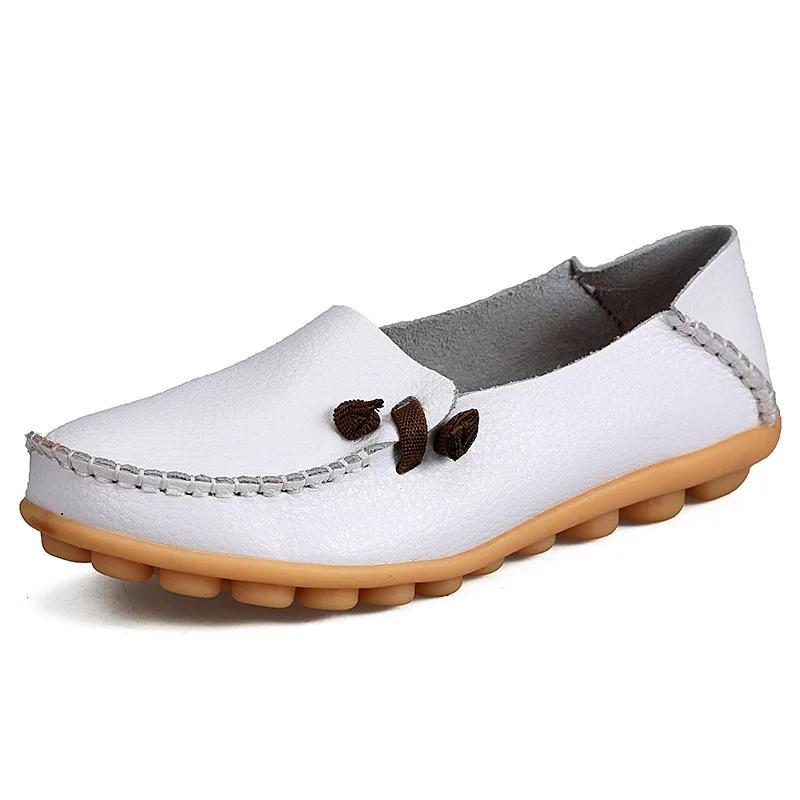 Shoe Spring Summer Flats Women Leather Shoes Woman's Soft Nurse Loafers for Woman Dance Shoes Driver Chaussures Femme