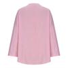 Women's Cotton Linen Shirt Loose Casual Long Sleeve Top with Stand Up Collar