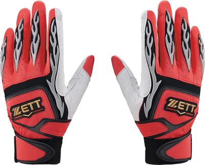 ZETT Batting Gloves Prostatus Batting Gloves for Both Hands Red