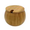 Wooden Seasoning Pot Spice Jar Spoon Set with Lid Kitchen Storage Container
