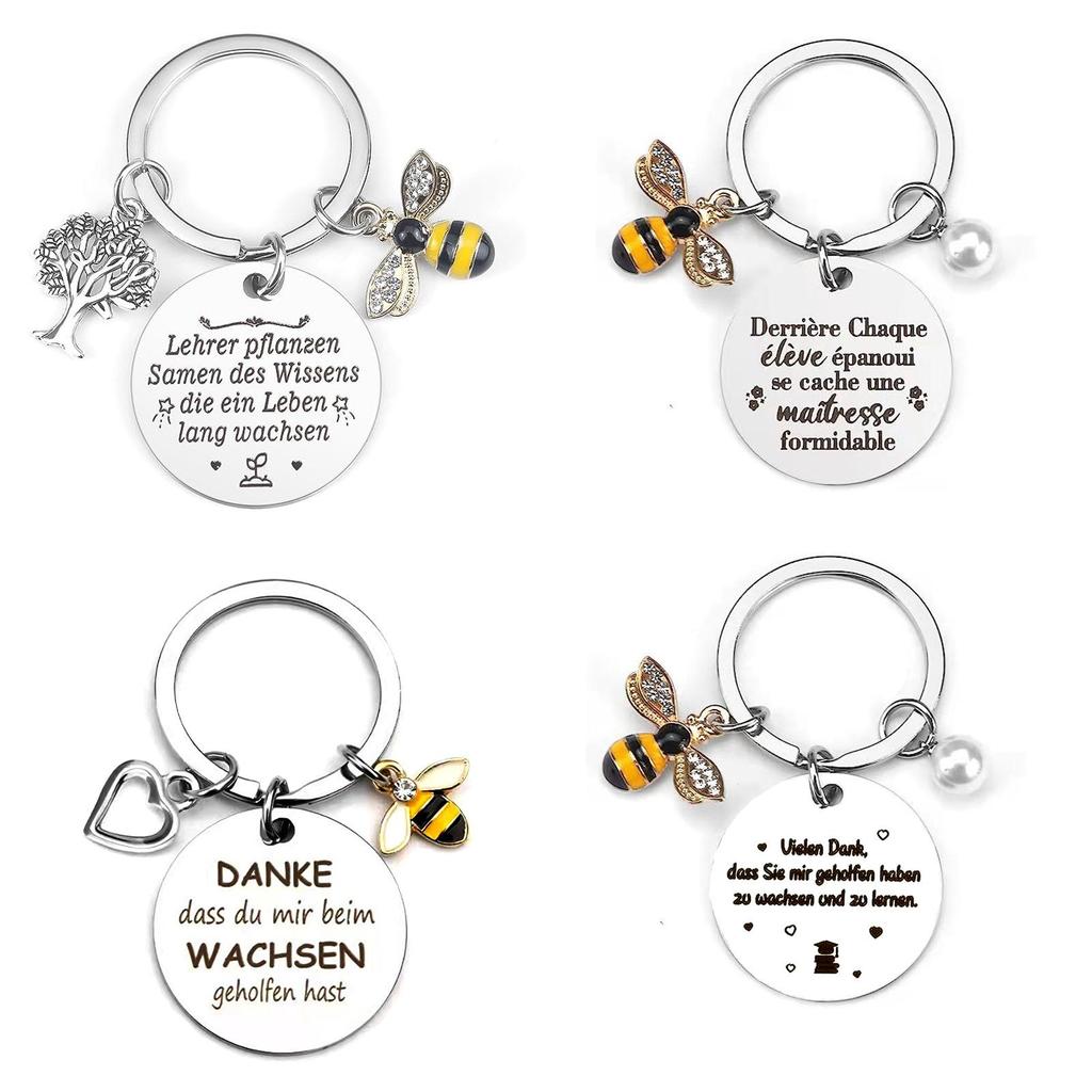 Kreativer und charmanter Edelstahl-Bienen-Schlüsselanhänger, ideal für Lehrergeschenke
