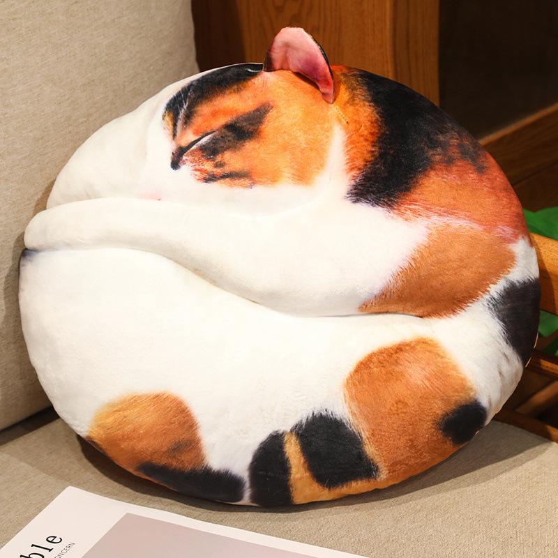 Cat Throw Pillow Plush Toy Kitten Doll Children Soothing Cloth Doll Futon Tatami Seat Cushion