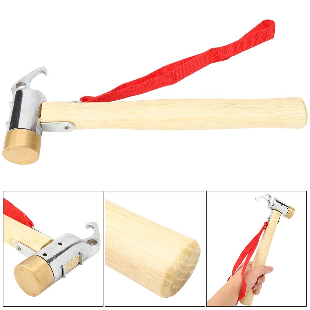 Outdoors Camping Copper Head Hammer Wooden Handle  Multi Function Sliver Tent Nail Hook Mountain Climbing Portable