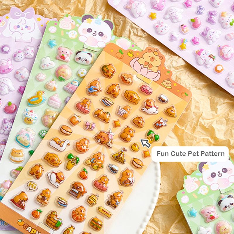 Autocolant 3D Mini Animale Kawaii Desene Animate Planificator Decorativ Autocolant Impermeabil Diy Scrapbook Gucka Decor Patch