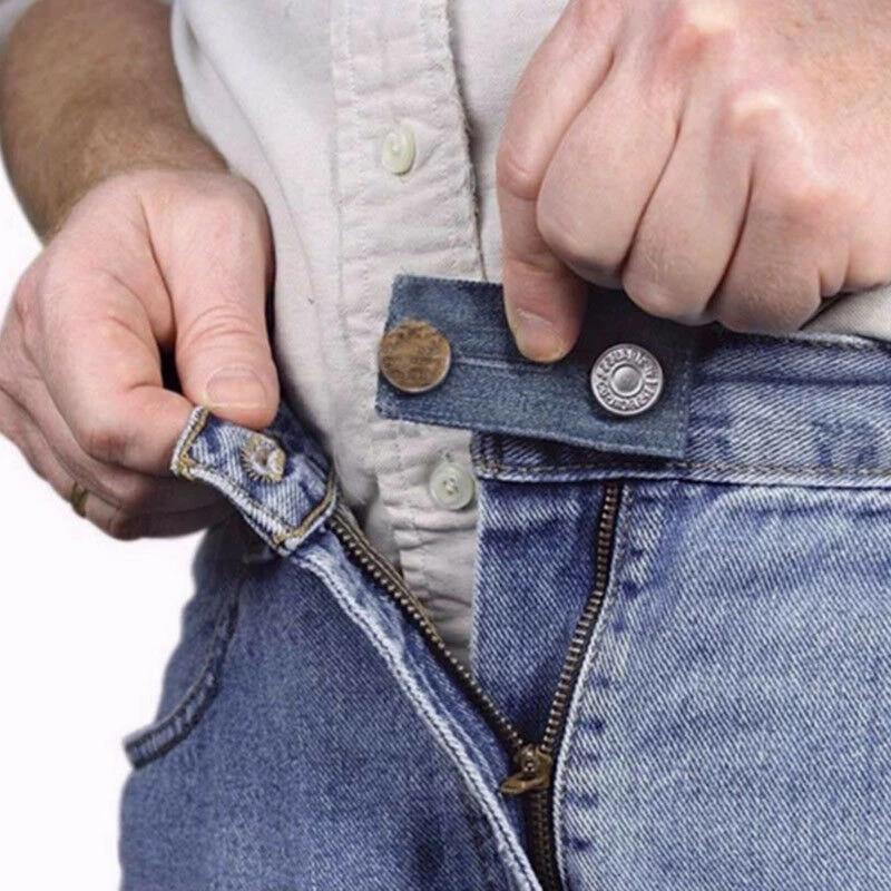 Multi Use Pants Extenders Elastic Extended Buttons Adjustable DIY Denim Clothes  Fastener Jeans Waist Clothes Extension Snap