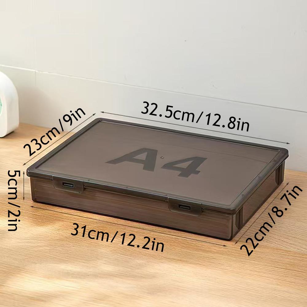 Desktop Storage Case Pencil Storage Box Large Capacity Transparent Stationery Document Organizer Multifunctional Dustproof