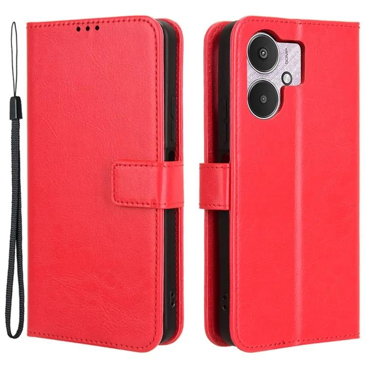 

For Xiaomi Redmi 13C 5G 13R 5G Poco M6 5G Wallet Case PU Leather Crazy Horse Texture Flip Phone Cover