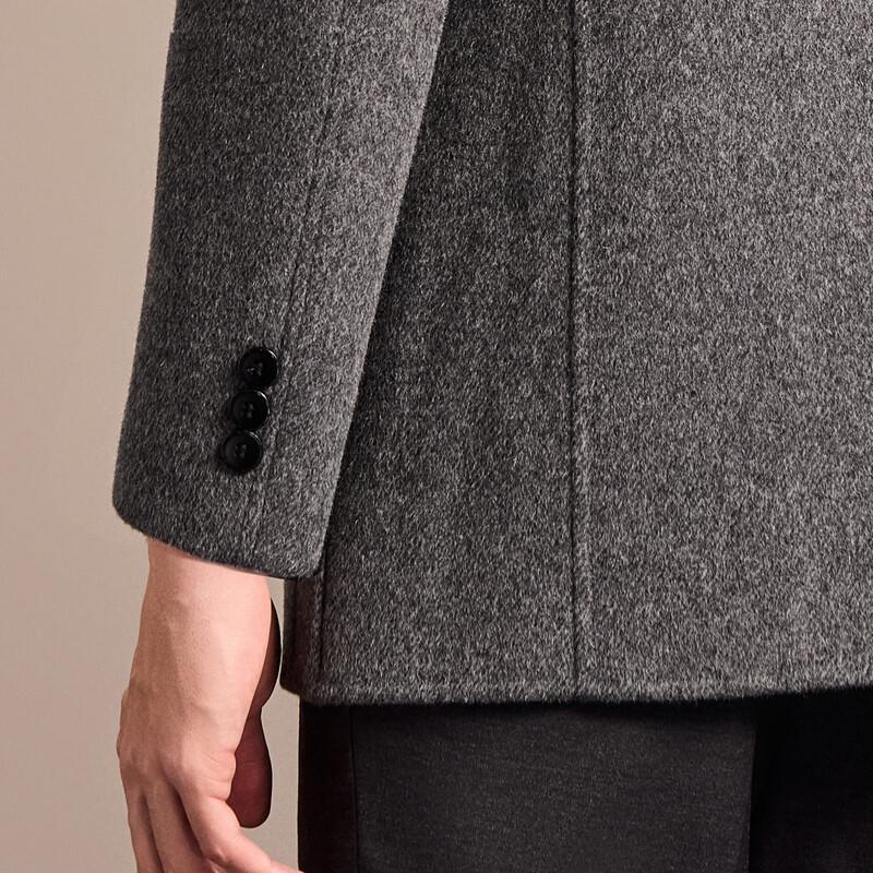 Antonio Men's Wool & Camel Blend Suit Collar Overcoat