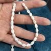 2String, White Natural Freshwater Shell Beads, 5×8mm, Handmade Horseshoe Ellipse Shell Beads for DIY Jewelry Making 18cm