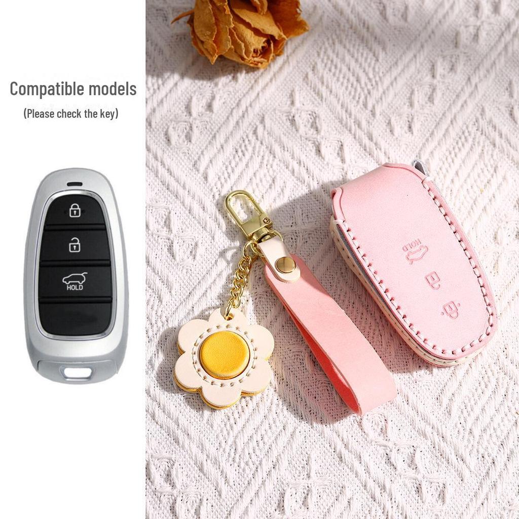 Genuine Leather Key Cover for Hyundai Sonata (7-button) & Tucson (5-button)