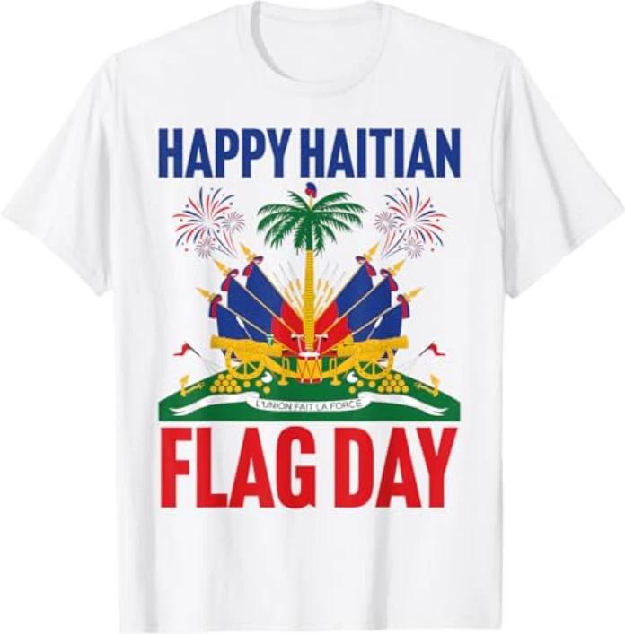 Happy Haitian Flag Day Outfit Men Women Kids Proud Haiti T-T-Shirt M