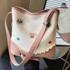 High-end bag women's 2025 new fashion printing large-capacity tote bag niche versatile single shoulder messenger bag tide