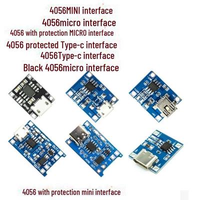 TP4056 Lithium Battery Charging Board with 18650 Protection, 3.7V/3.6V/4.2V, 1A Overcharge & Over-Discharge Control