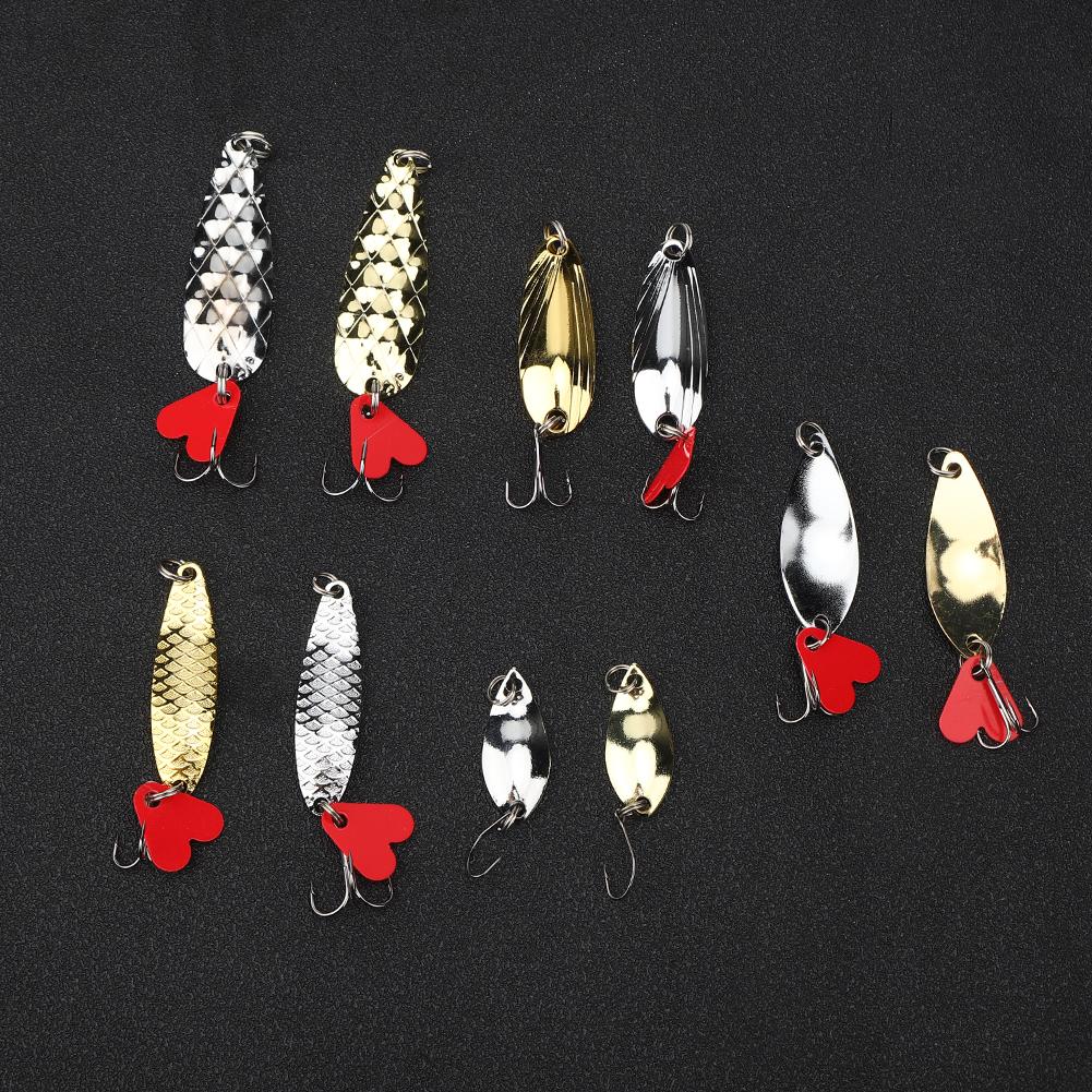 10pcs Sequins Fishing Lure Kit Hard Artificial Bait with Hook Fishing AccessoryXLT 1