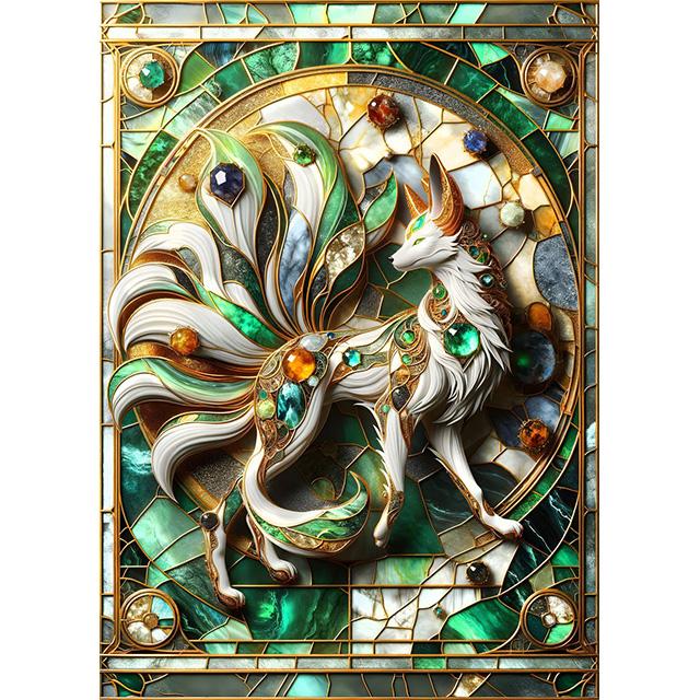 Fantasy Gorgeous Emerald Jewelry Gold Animal Prints Poster Canva Painting Modern Wall Art Picture Living Room Bedroom Home Decor