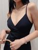 Ladies European And American Retro Solid Color Sexy Suspender Dress Cocktail Beach Party Sleeveless Tight Mini Dress