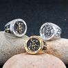 Angel Cross Seal Design Ring 316L Stainless Steel Men's Band Durable Hypoallergenic Jewelry Gift for Him