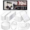Navona 70 Pcs Nano Tape – 1 & 2 Inch Rectangular and Round, Transparent, Removable, Reble Mounting Tape for Home and Office Use