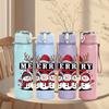 1PC Merry Christmas Snowman Group 750ml Color Plastic Sports Water Bottle Leakproof Flip Straw Lid Suitable for Sports Office Home Use