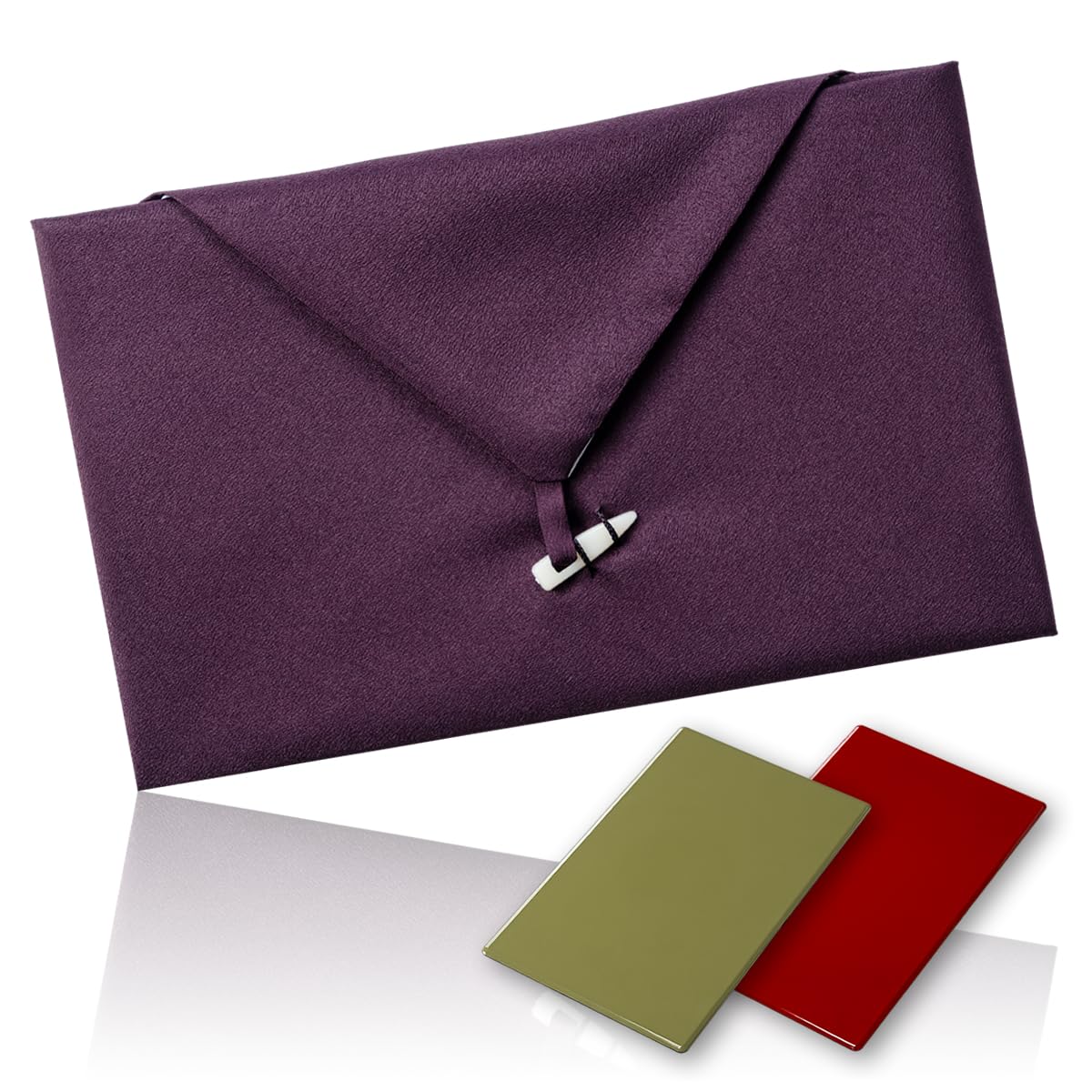 

(Traditional Fukusa Recommended by Funeral Professionals) Fukusa with Stand, Suitable for Both Celebrations and Condolences, Folded Fukusa, Purple,