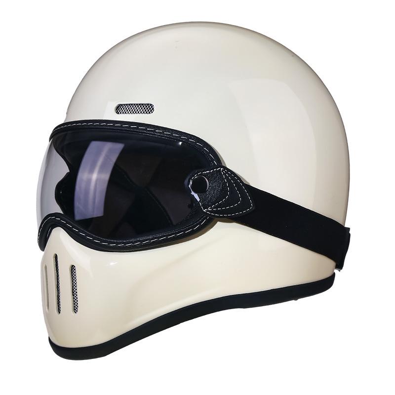 AD Fiberglass Retro Full Face Motorcycle Helmet for Men and Women