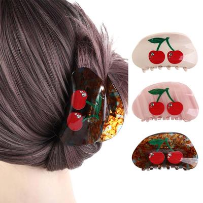 Säure Diamantbesetztes Fruchtelement Haarfrisur Kirschhaarspange Koreanischer Stil Haarspange Niedliche Haiklammer Damenaccessoires