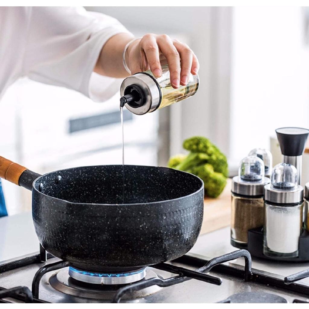 Homlly Rotary Glass Condiment Spice Bottle Stand Set (6pcs)