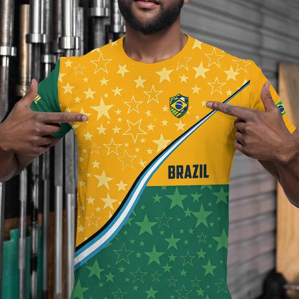 Unisex International Soccer Fan Retro Street Style Jersey Lightweight Breathable Fabric Crew Neck Short Sleeve Shirt for Outdoor Activities