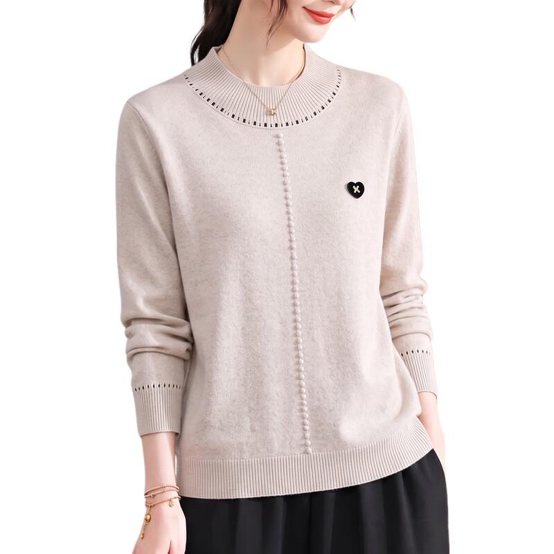 Hengyuanxiang Women's Half-High Collar Knitted Sweater
