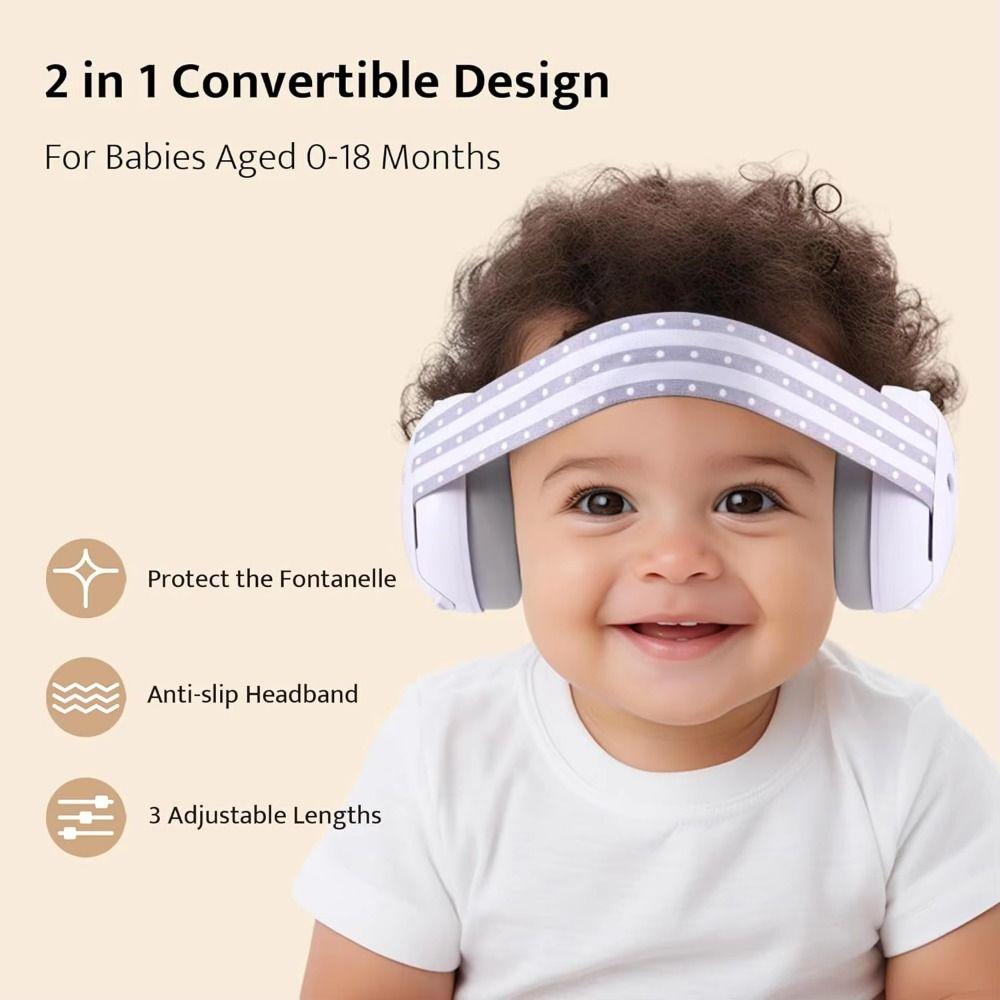 2 in 1 Baby Ear Muffs Lightweight Noise Cancelling Muffler Noise-Reducing Earmuffs  Airplane Use