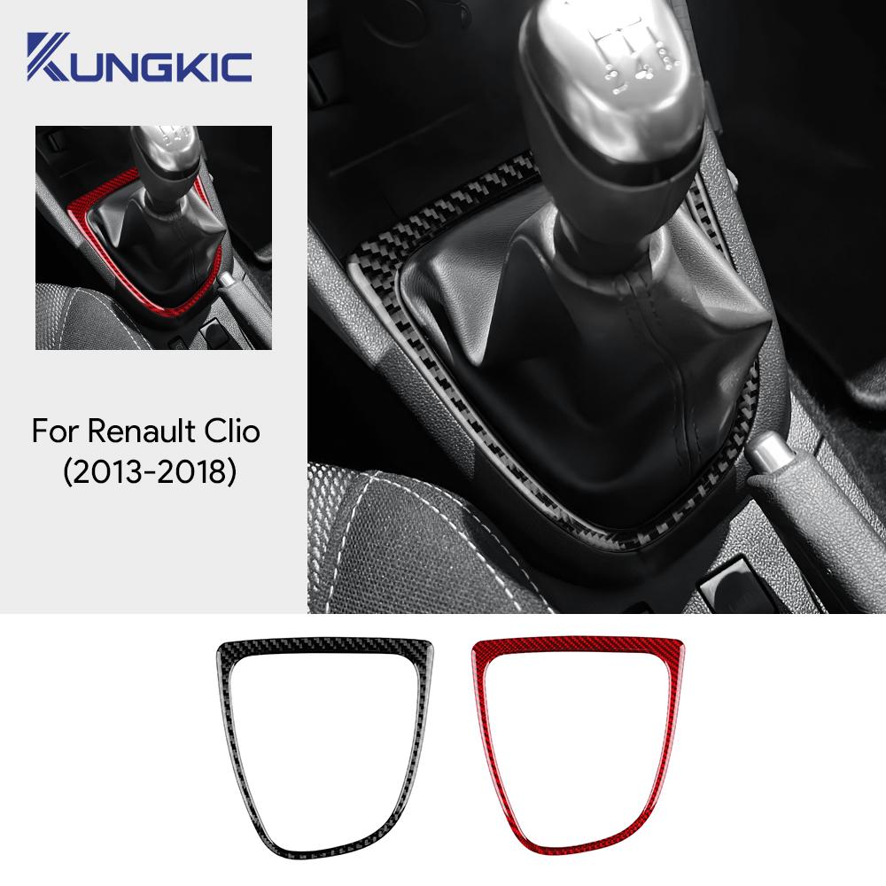 For Renault Clio 4 2013 2014 2015 2016 2017 2018 Soft Carbon Fiber Sticker LHD RHD Car Gear Outer Shift Frame Interior Accessori