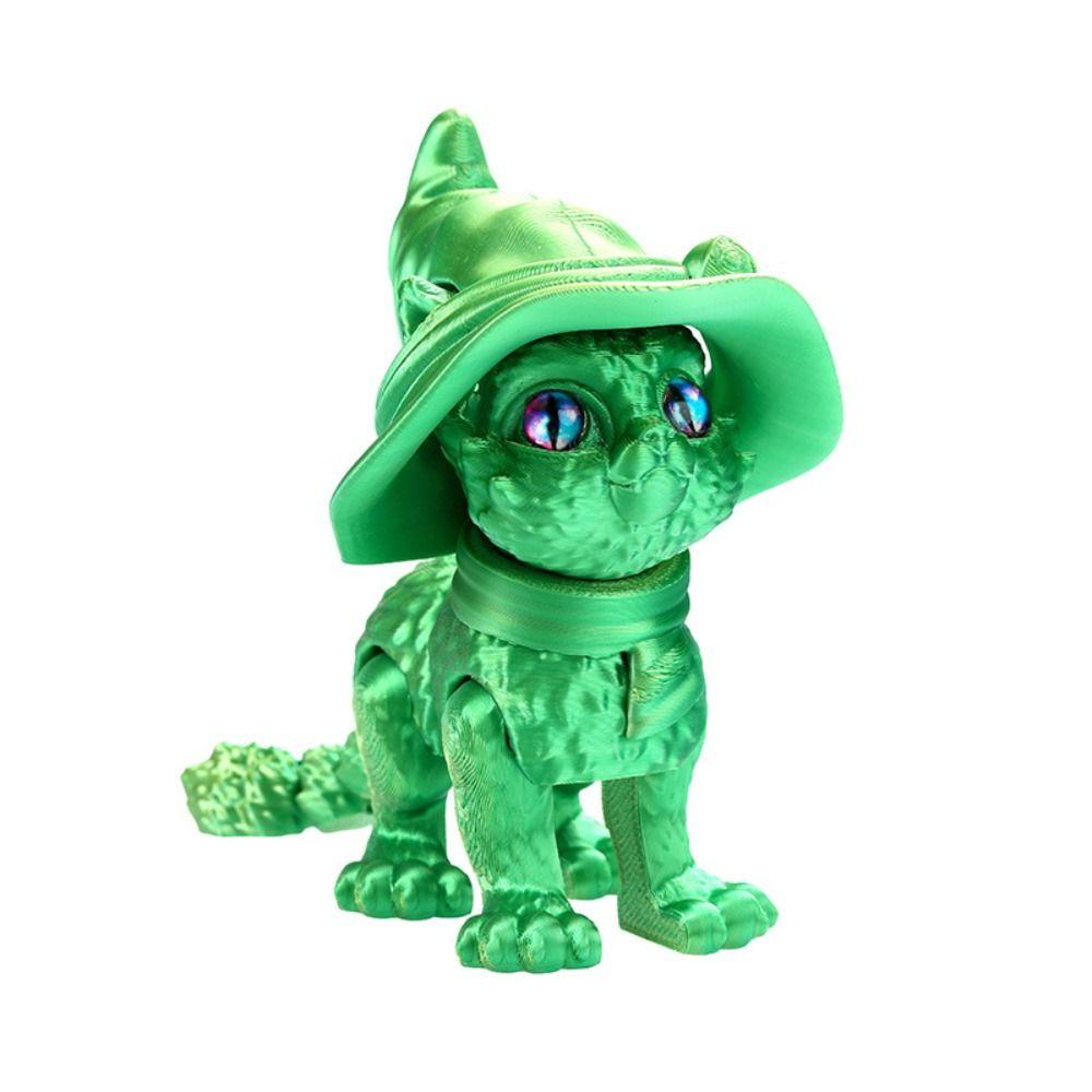 Plastic Material 3D Printed Cat Model Realistic Design Cute Cat Figure  Desktop Display