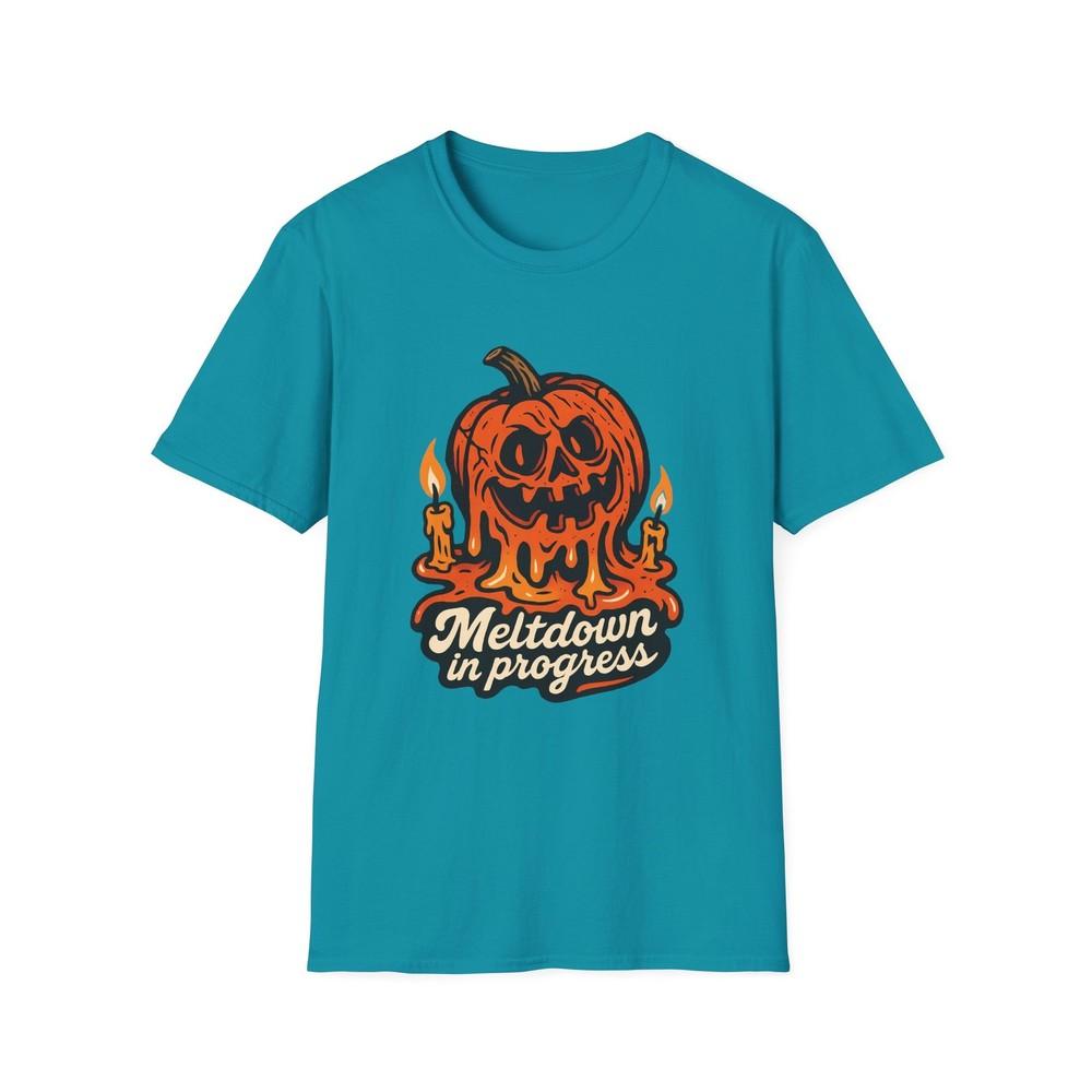 

Unisex Softstyle T-Shirt Sagging Jack-O’-Lantern Wax Puddle Funny Fall Halloween 3XL