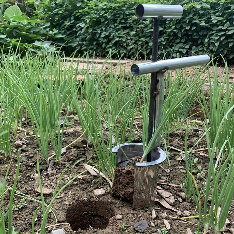 1 Stück langlebiges Hand-Garten-Umpflanzwerkzeug aus Edelstahl, manueller Pflanztopf aus Metall für Obstbäume, Blumen und Gemüsesetzlinge