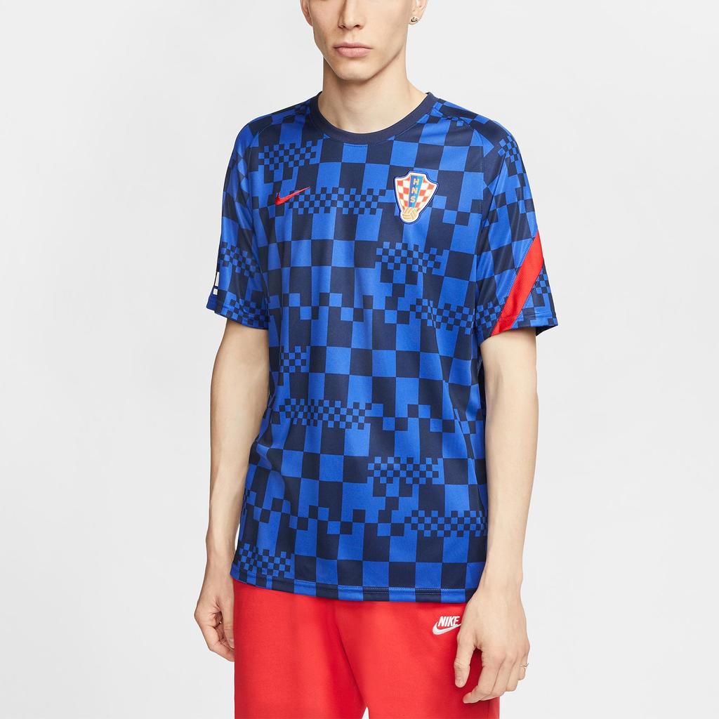 Nike Dri-FIT Croatia National Team TrainingSport Fast-Dry Breathable Fabric Short Sleeve Men's Blue CD2576-452