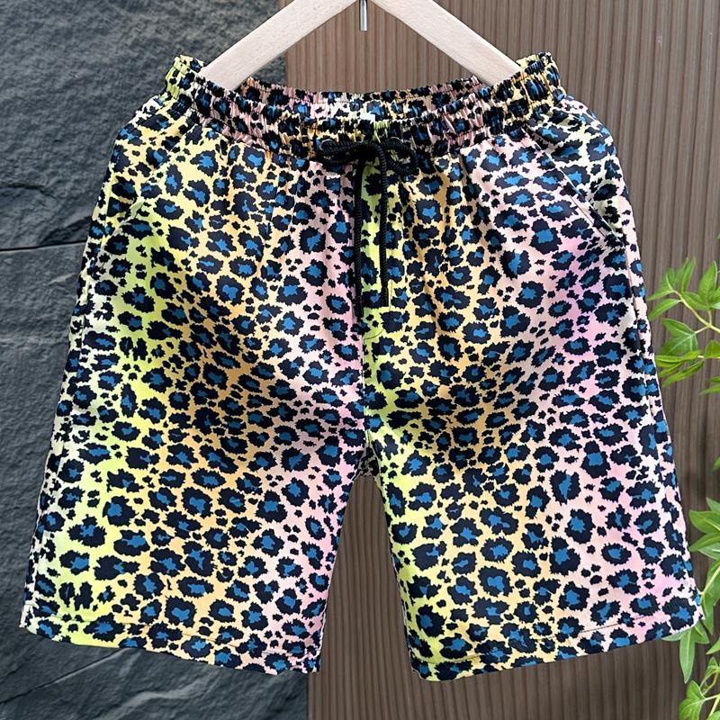 Übergröße M-7XL Sommer Shorts Herren Elastischer Bund Leopardenmuster Lässige Shorts Sommerkleidung