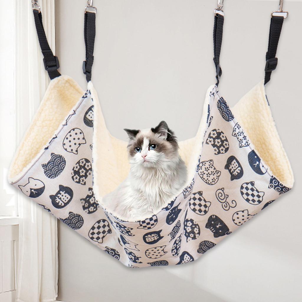 Cat Hammock Bed with Adjustable Straps Hanging Soft Pet Bed for Indoor Cats Pet Cage Accessories Small Dogs Chinchilla Hamster