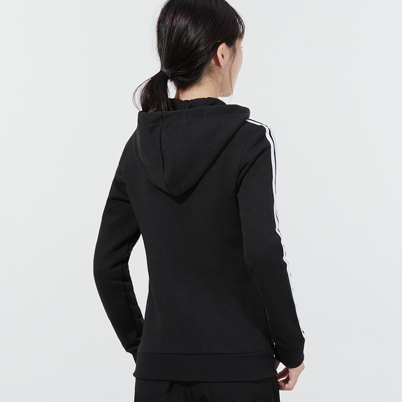 Adidas Sportovní souprava Ležérní bunda s kapucí Pletené zúžené kalhoty Dámské aktivní oblečení Černá GM5567+GM5551