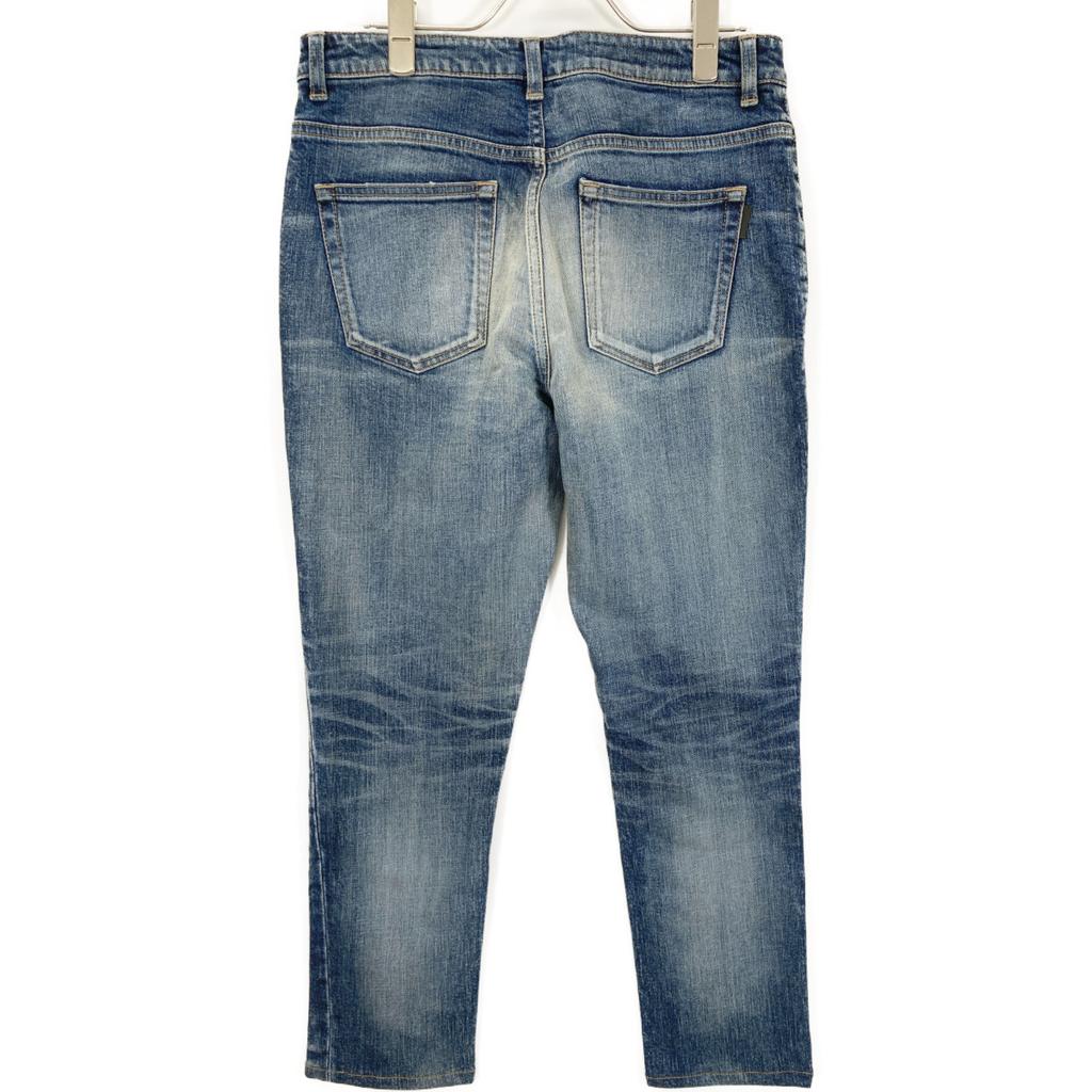 Saint Laurent Paris 527494 18 Years Old Indigo Crushed Denim Pants Bottoms 30 IndigoUsed