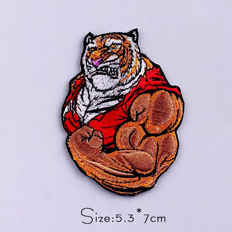 Parches de animales/punk para ropa orco bordado parche gorila / tigre /  bulldog / oso / tiburón / joker parches en pegatinas de ropa aplique rayas  en la ropa comprar a buen