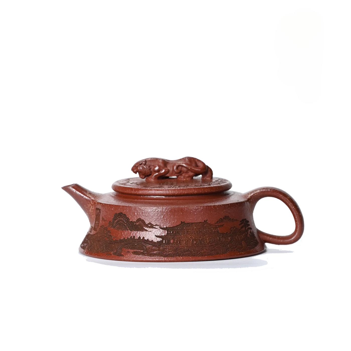 

150ML Elegant Yixing Purple Clay Teapots Handmade Tiger Dragon Pot Raw Ore Red Downhill Mud Kettle Zisha Tea Set For Tea Supplie