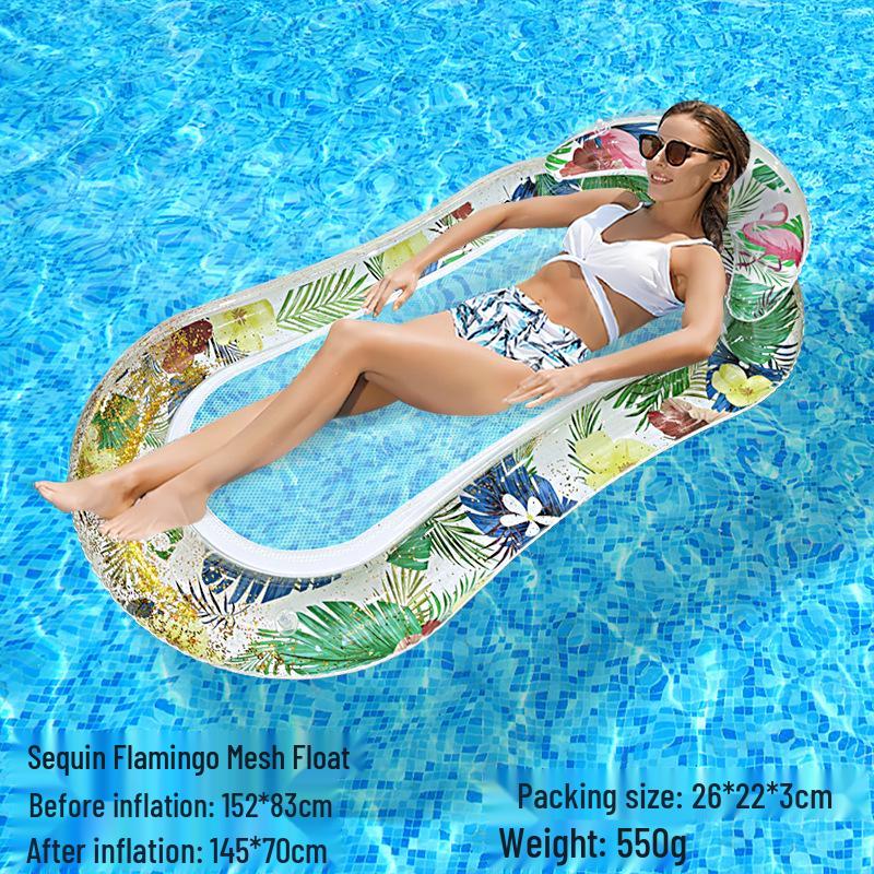 Inflatable Summer PVC Floating Bed with Sunshade and Backrest
