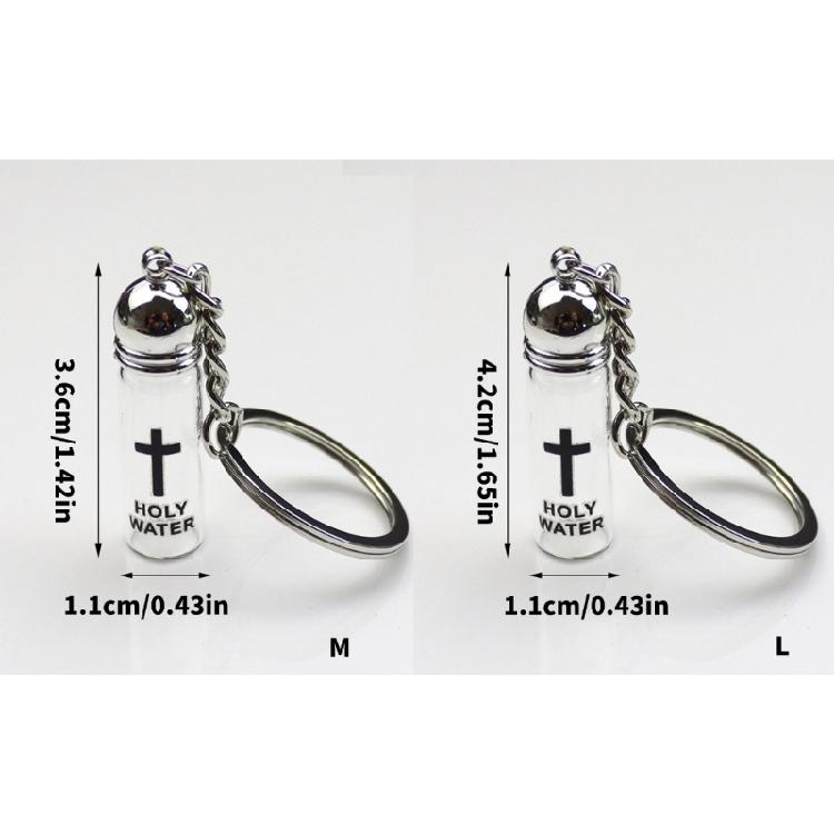 Half Dozen Transparency Crucifix Keychain Religious Ornament Metal Clasp Holy Water Vial For Car Accessories