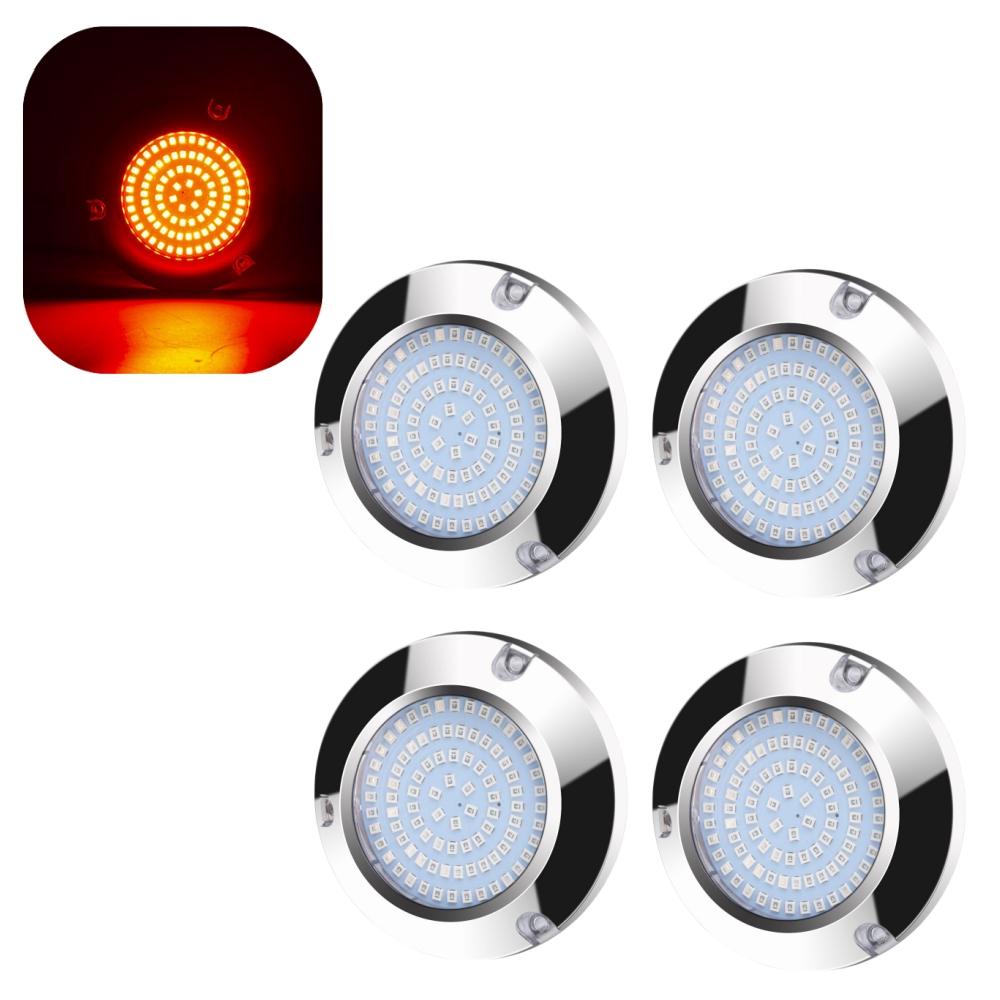 4PCS Underwater Marine Light Subnautica Boat Lighting Sailing Boat Speedboat 90LED 12v 24v 60W Stainless Steel Transom Light