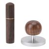 Coffee Tamper Coffee Distribution Tool with Wooden Round Handle Stainless Steel Base