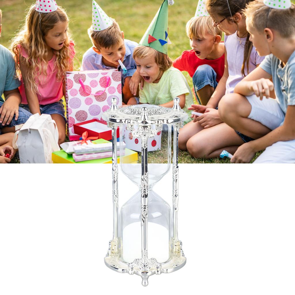 Antique Sand Hourglass Timer Metal Elegant 15 Minutes Decorative Hourglass for Wedding Home Desk