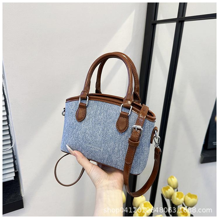 

Джинсовая сумка-ракушка 2025 новый модный нишевый дизайн универсальная сумочка повседневная сумка-мессенджер Darong на одно плечо